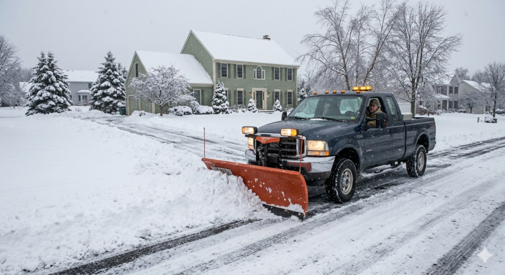 snow plowing driveway - snow plow insurance